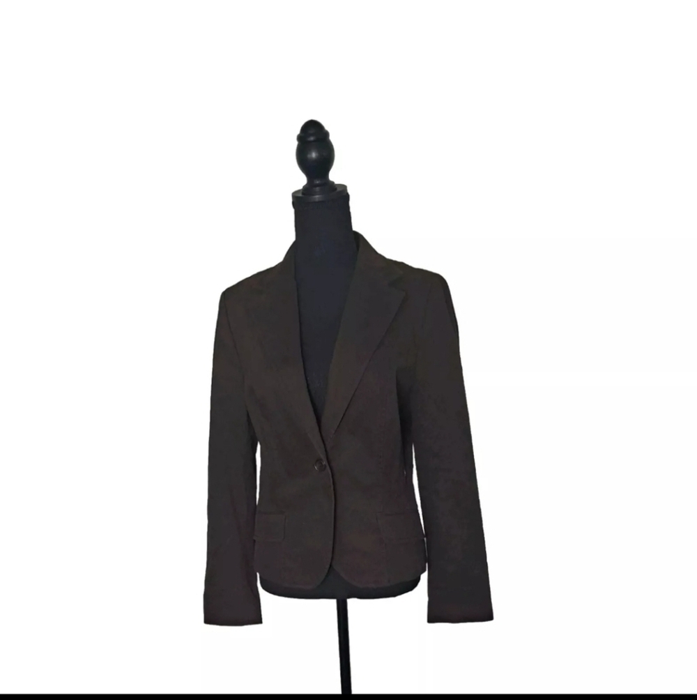 Zara | Dark Brown Knotched Collar Button Fastened Blazer Jacket Size L B27#11